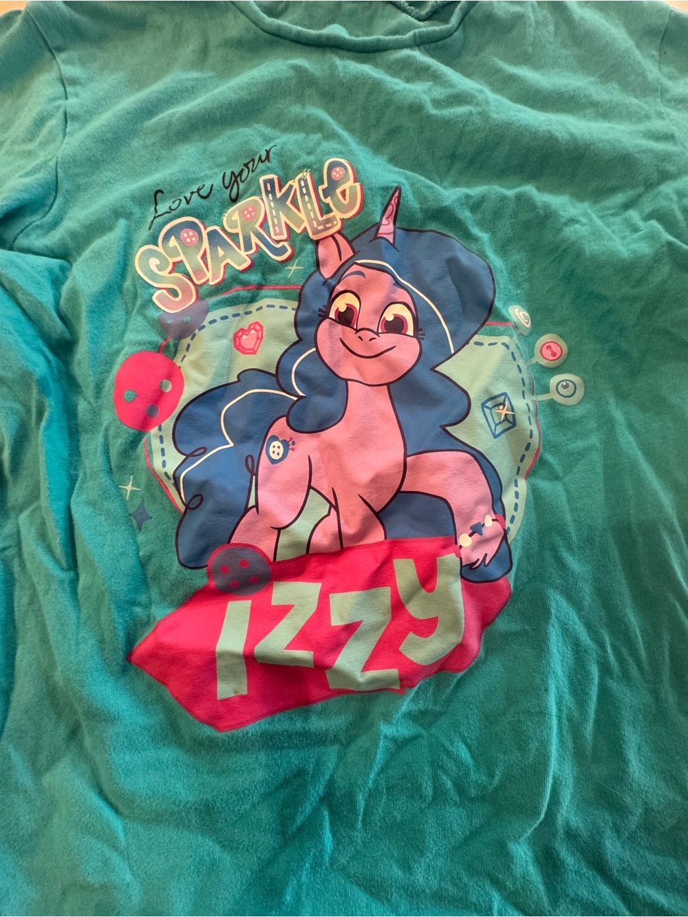 Target Teal Long Sleeve Tee with Pink Unicorn Graphic - Izzy